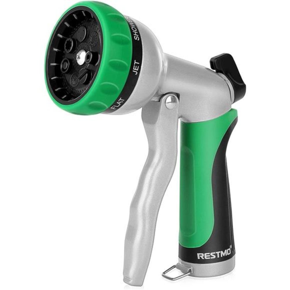 Garden Hose Nozzle, Heavy Duty Metal Water Hose Nozzle with 7 Adjustable Spray